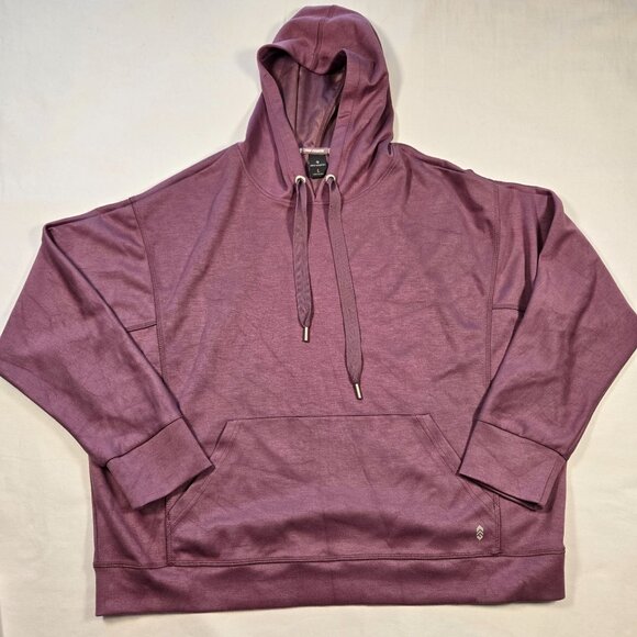 Free Country Womens L Pullover Hoodie Purple Long Sleeve Lightweight Relaxed Fit - Picture 1 of 8